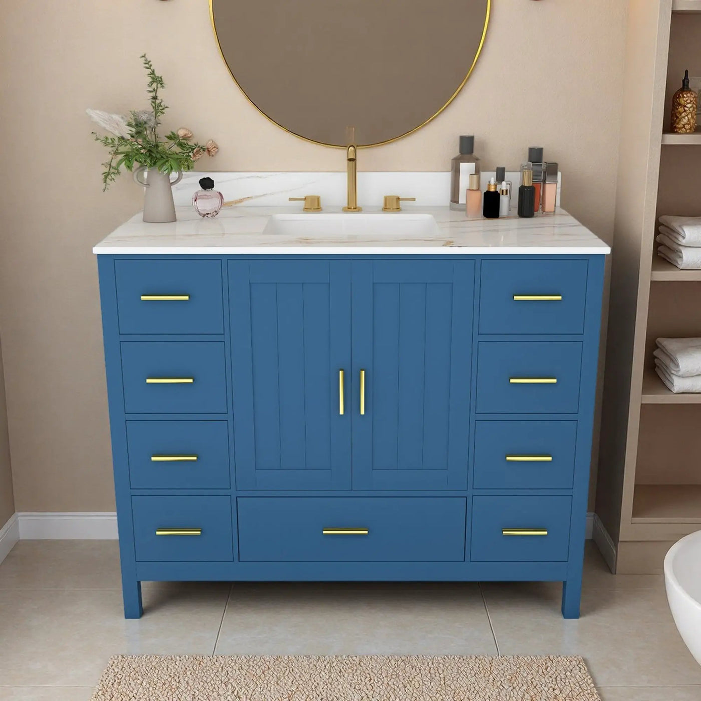 42" Modern Solid Wood Bathroom Vanity with Sink by HouseOfZazla