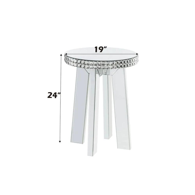 Lotus - End Table - Mirrored & Faux Ice Cube Crystals by Unique Piece Furniture