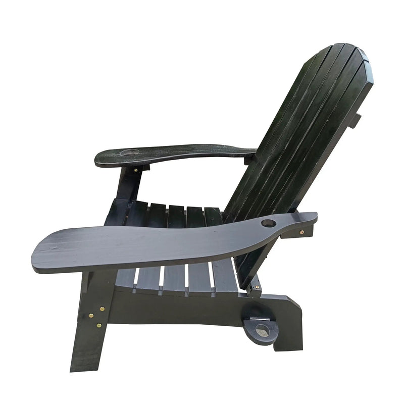 Outdoor Or Indoor Wood Adirondack Chair With An Hole To Hold Umbrella, On The Arm by HouseOfZazla