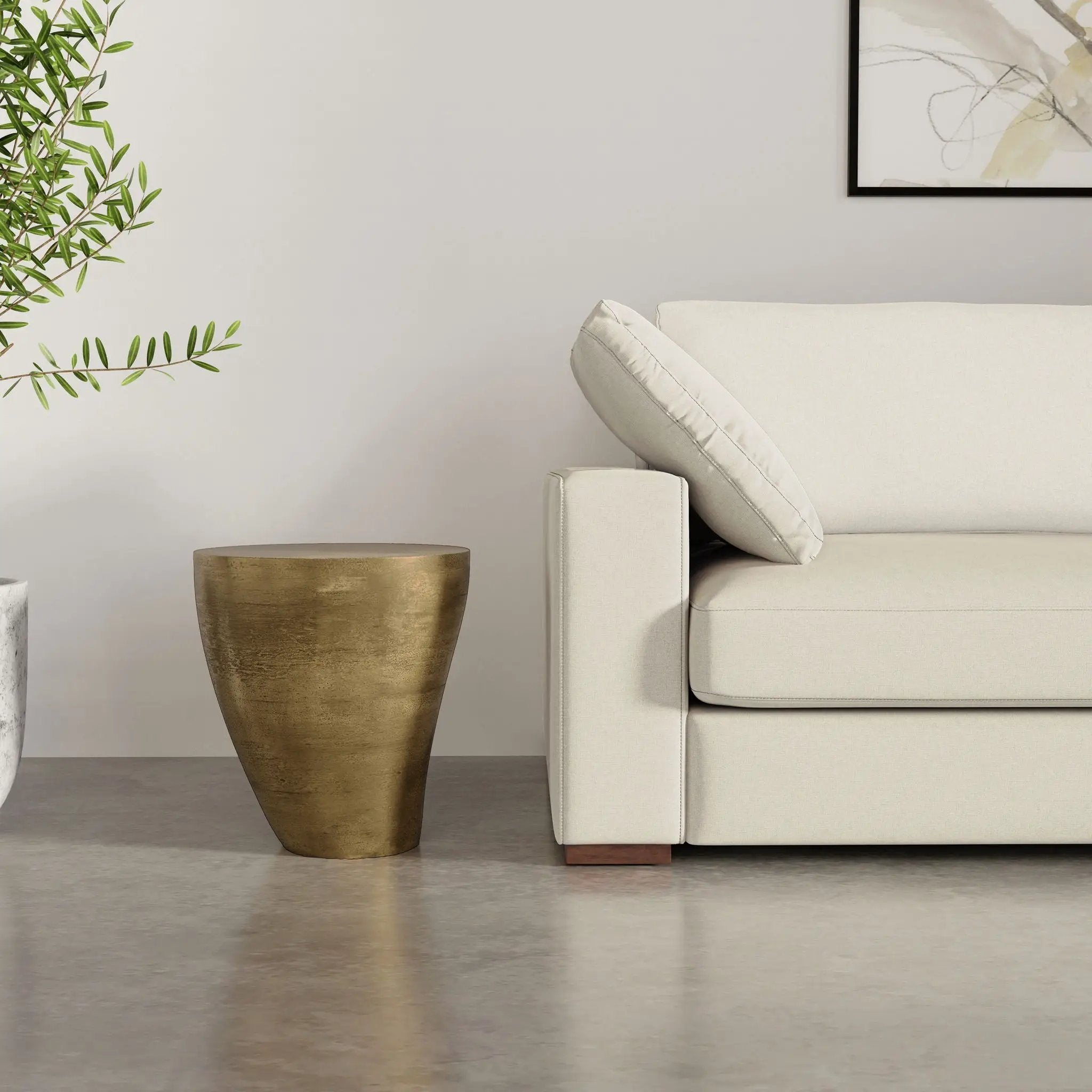 Cavan - Cast Aluminum Side Table - Antique Brass by Unique Piece Furniture