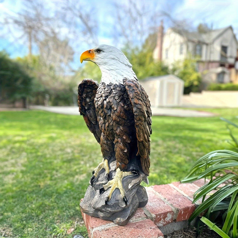 13" H x 24.4" L Large Standing Bald Eagle Garden Statue by HouseOfZazla