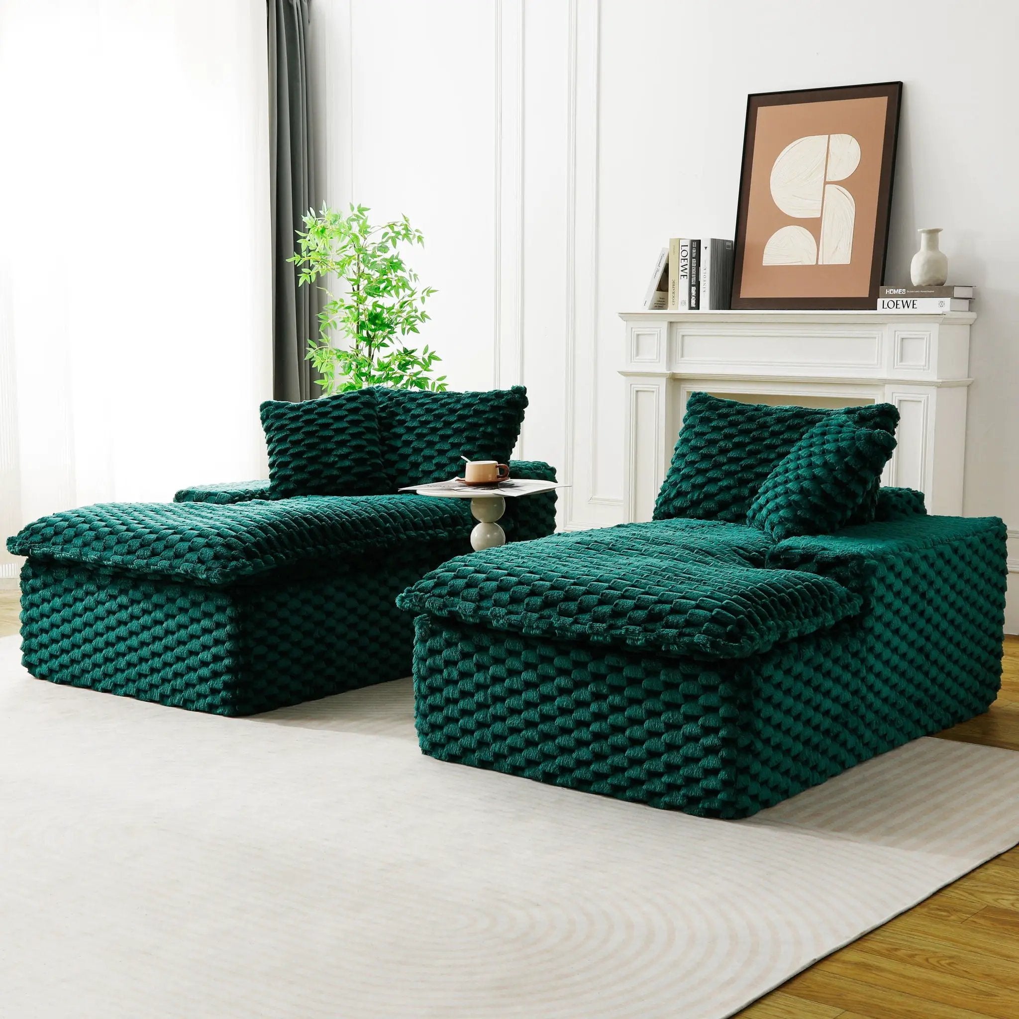 Double Chaise Lounge With Full Compressed Sponge by HouseOfZazla