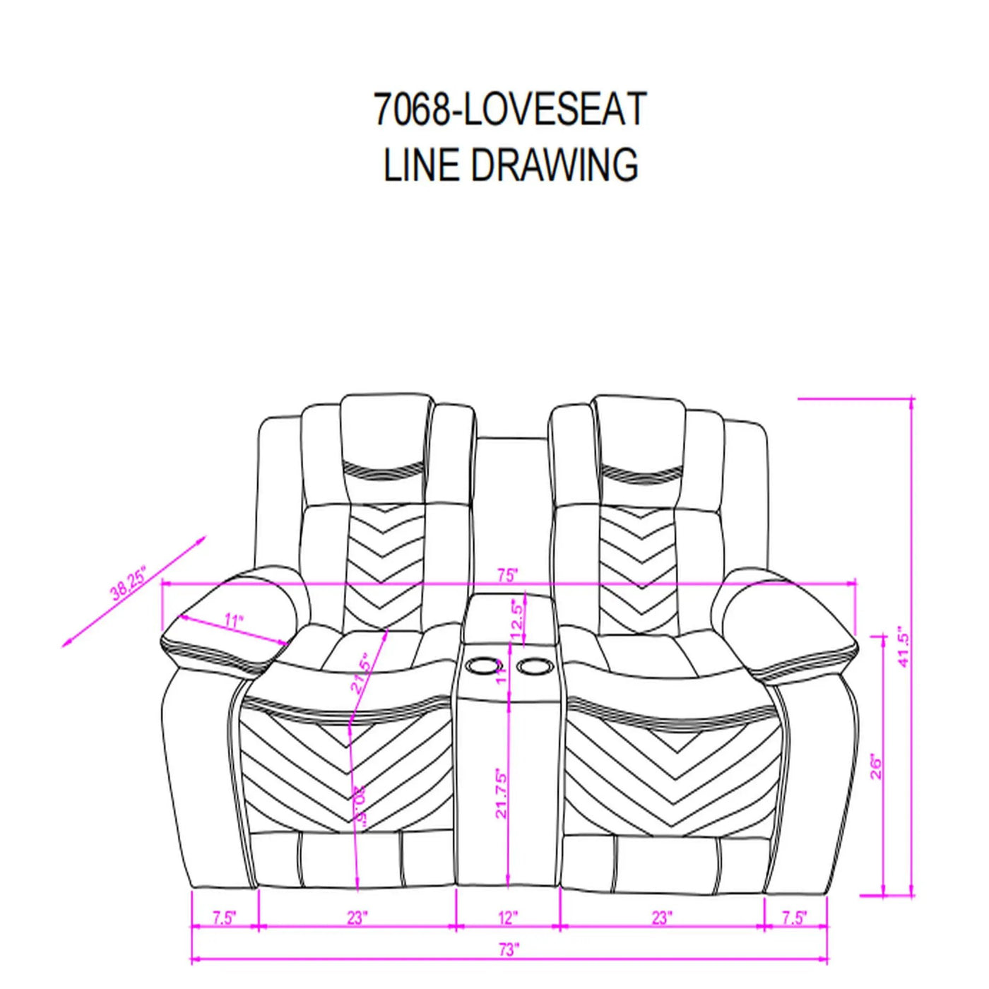 Raize - Power Living Room Set With Storage Console And Cup Holders by Unique Piece Furniture