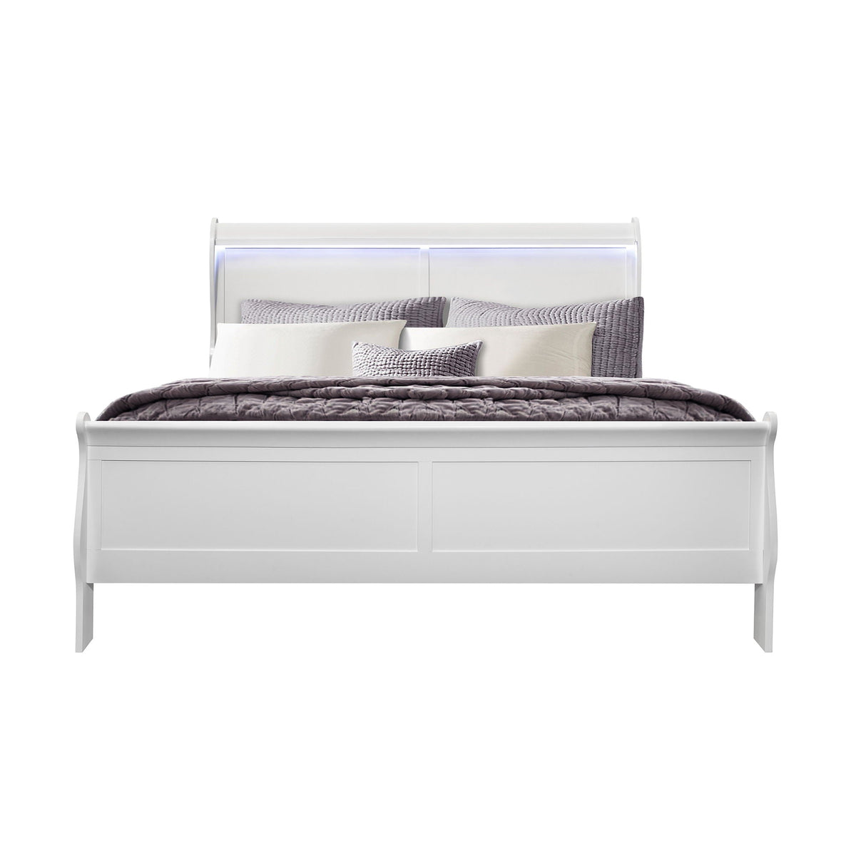 Charlston Sleigh Bed with LED Lighting - Blue or White, photo 20 of 27