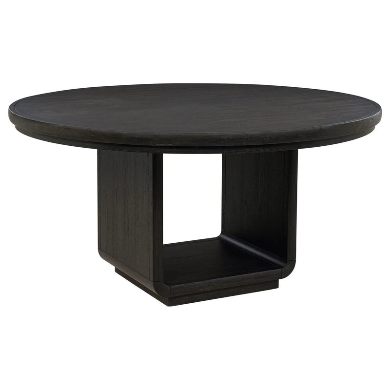 Leandro 7-piece Round Dining Table Set Burnished Black by Unique Piece Furniture