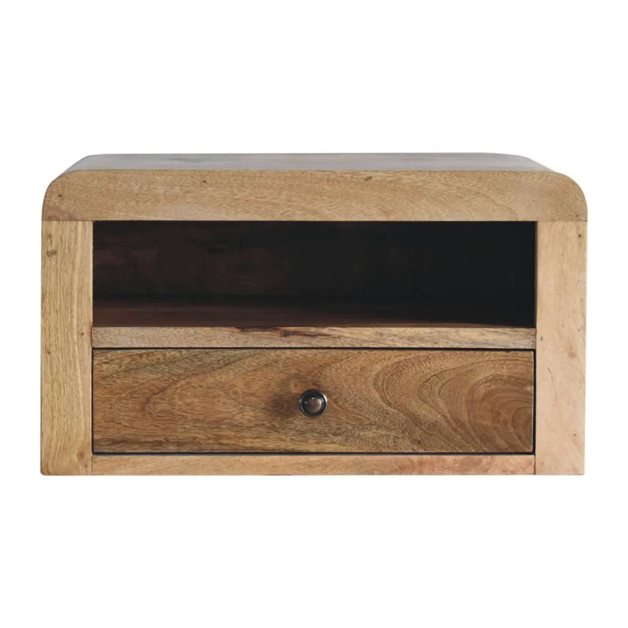 Chunky Floating Bedside, 1-Drawer, 1 Open Slot, Oak-ish by HouseOfZazla
