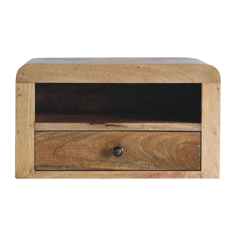 Chunky Floating Bedside, 1-Drawer, 1 Open Slot, Oak-ish by HouseOfZazla
