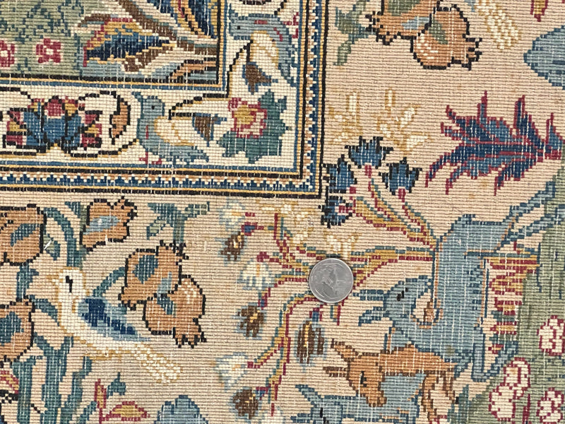 Persian Kashan Pictorial Rug 4.6 x 7, Hunting Scene, Signed by Masterweaver, Animal Pictorials, Rare, Handmade, Wool, Vintage, Very Fine by Jewel Rugs