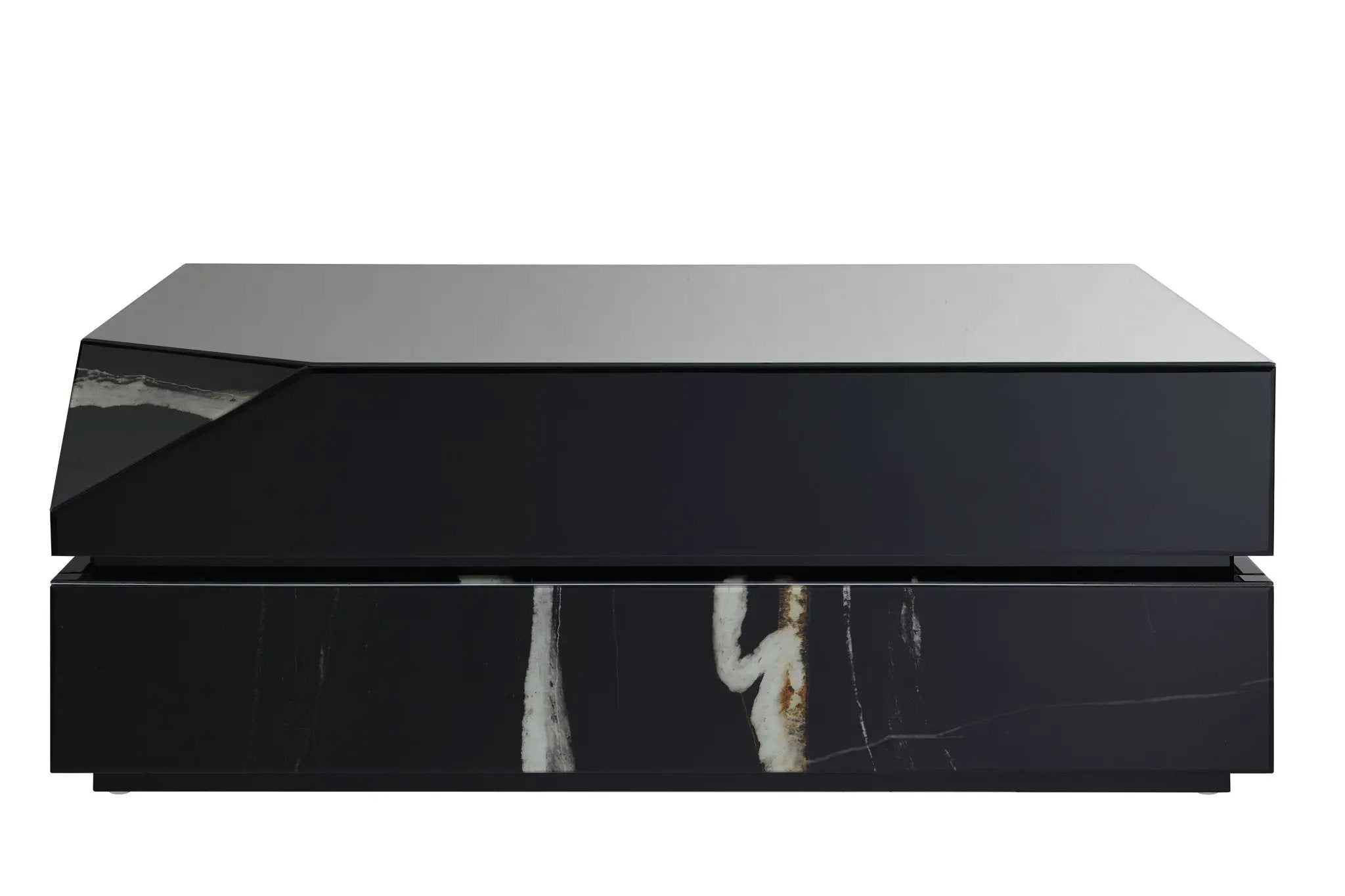 Wenona - Mirrored Coffee Table - Black by HouseOfZazla