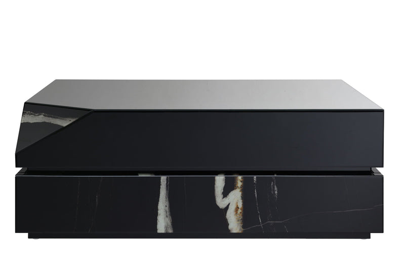 Wenona - Mirrored Coffee Table - Black by HouseOfZazla