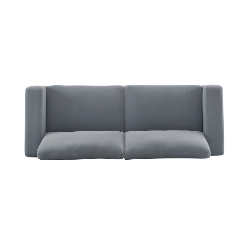 Modern Square Arm Sofa With Soft Fabric Upholstery, Deep Cushions by HouseOfZazla