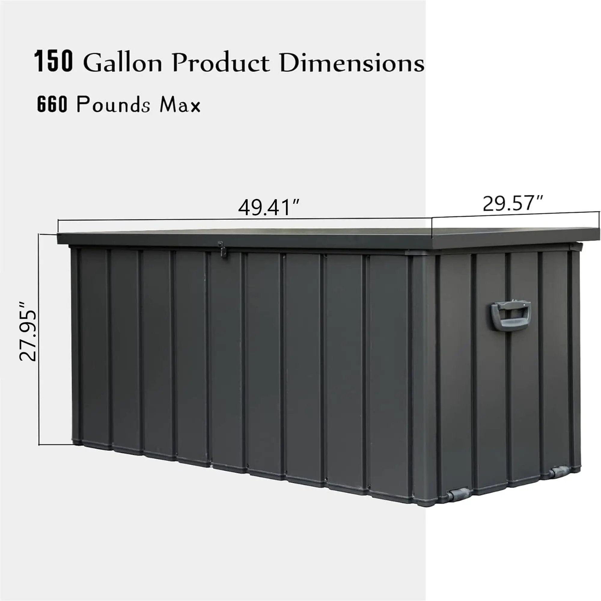 150 Gallon Outdoor Storage Deck Box - Waterproof and Lockable by HouseOfZazla