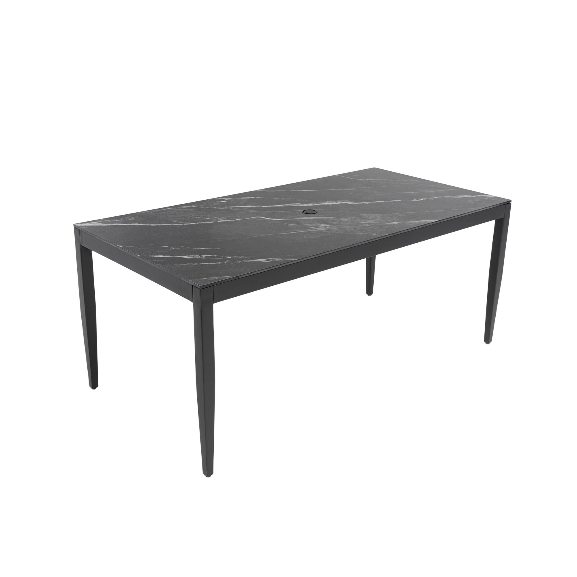 Outdoor Modern Patio Dining Table, Post Tapered Legs, Weatherproof & Rust Free by HouseOfZazla