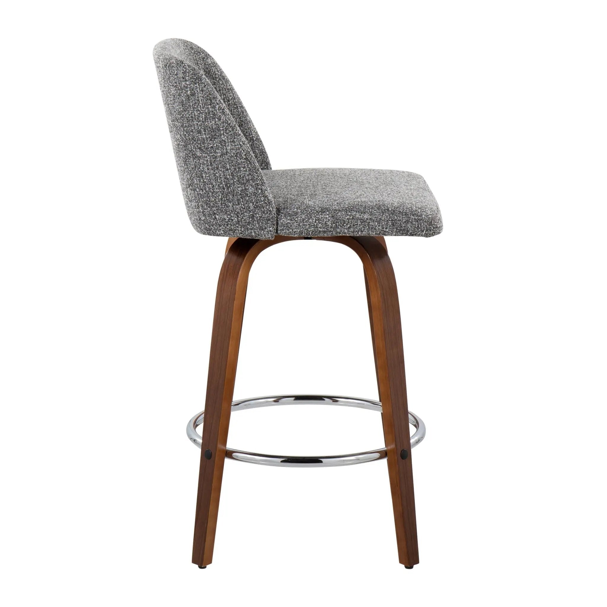 Toriano - Mid-Century Modern Fixed Height Counter Stool With Round Footrest (Set of 2) by Unique Piece Furniture