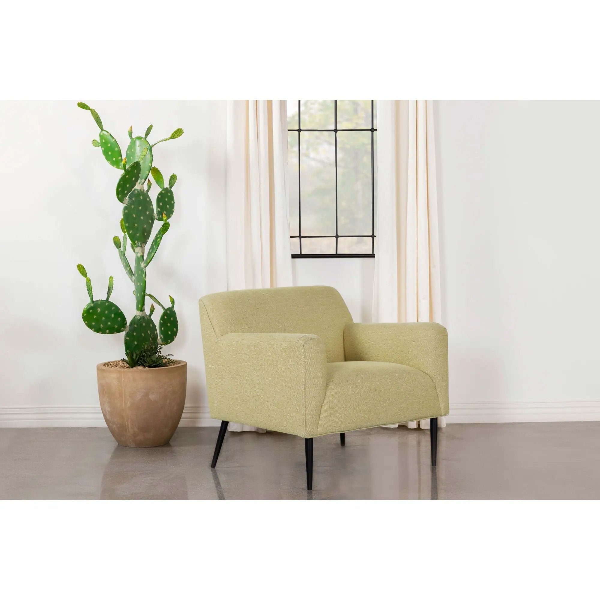 Darlene - Upholstered English Arm Accent Chair - Yellow by HouseOfZazla