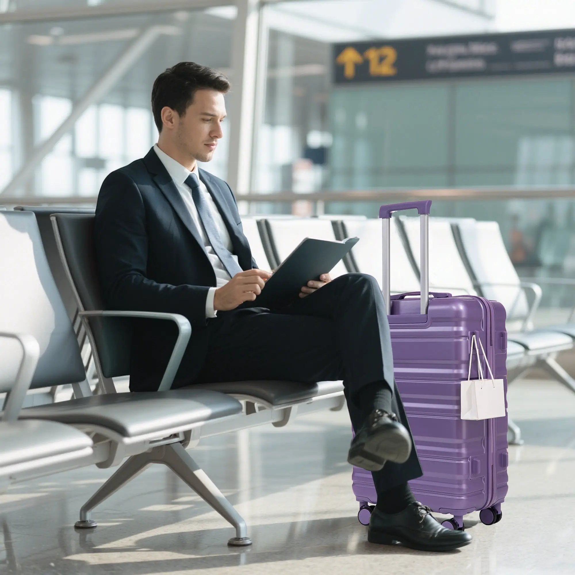 HIFINE Tourist 3-Piece ABS Spinner Wheel Luggage Set (Purple) by HouseOfZazla