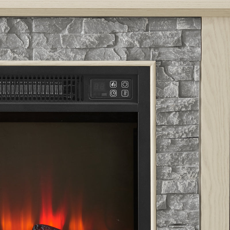 58" Modern TV Stand with Electric Fireplace and Storage by HouseOfZazla