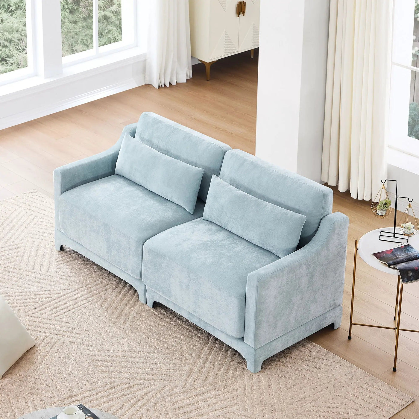 Elegant Sofa With Ergonomic Design And Lumbar Pillows by Unique Piece Furniture