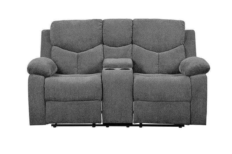 Kalen - Chenille Loveseat With Console - Gray by Unique Piece Furniture