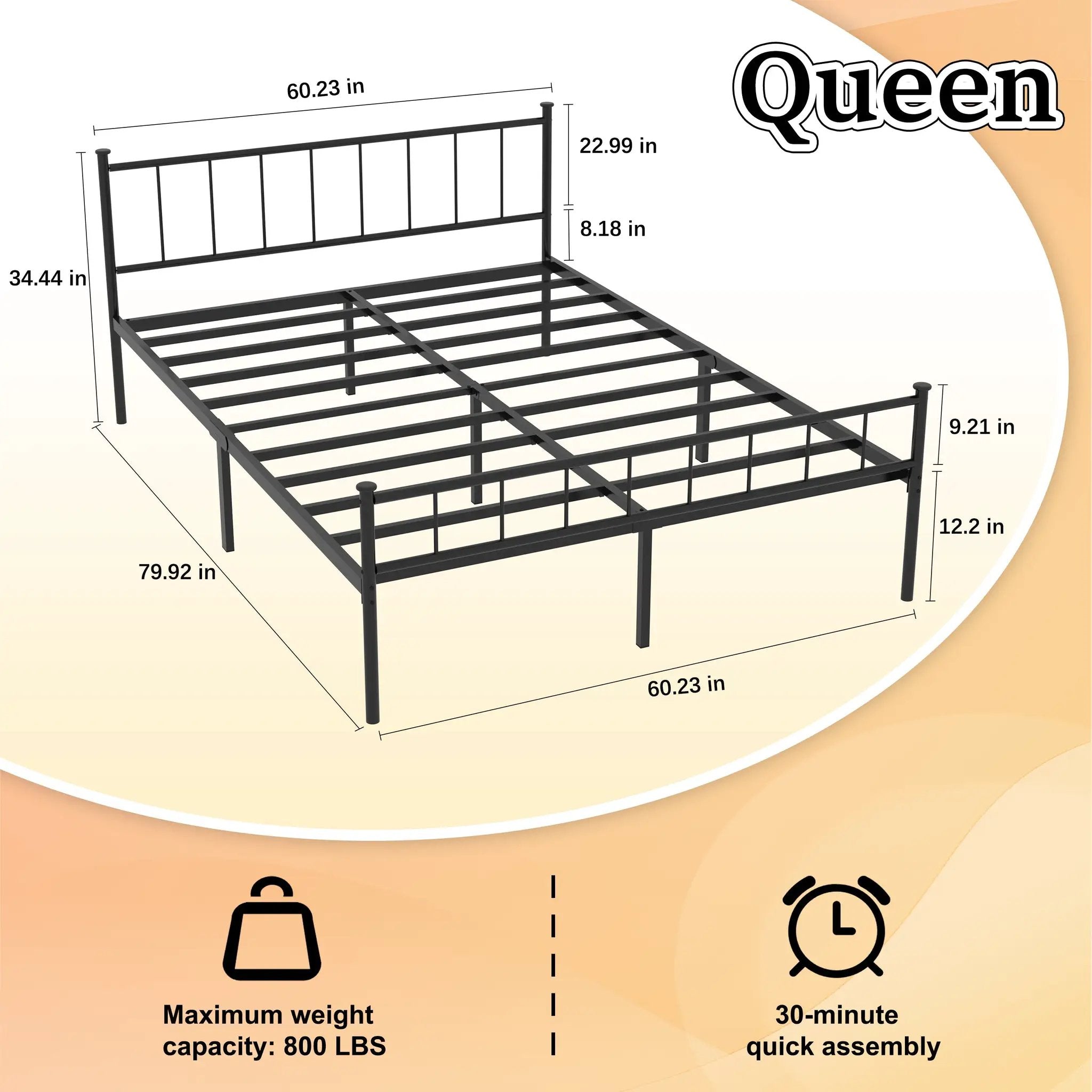 Queen Size Bed Frame, Headboard and Footboard by HouseOfZazla