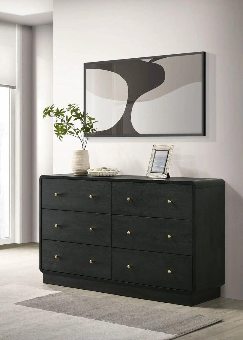 Cavelle 6-drawer Dresser Cabinet Black by Unique Piece Furniture