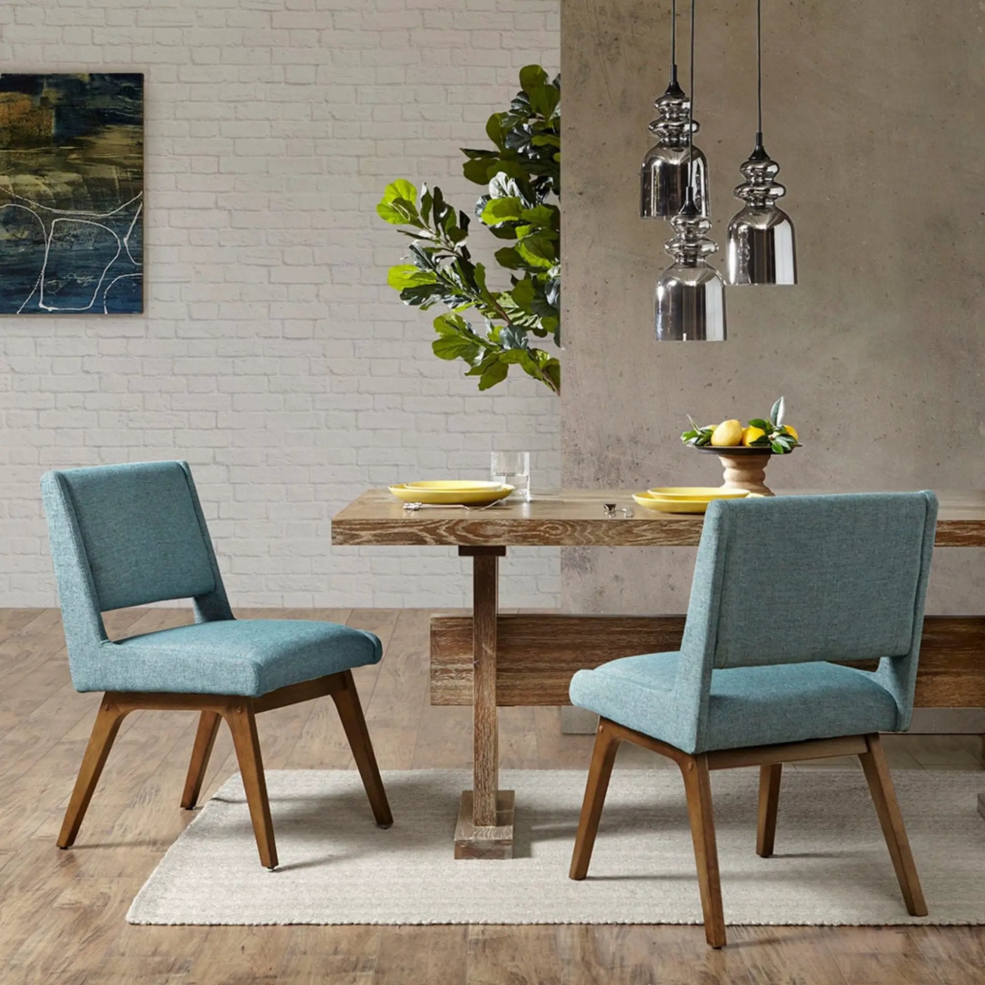 Dining Chair With Upholstered Seat And Back (Set of 2) - Blue by Unique Piece Furniture