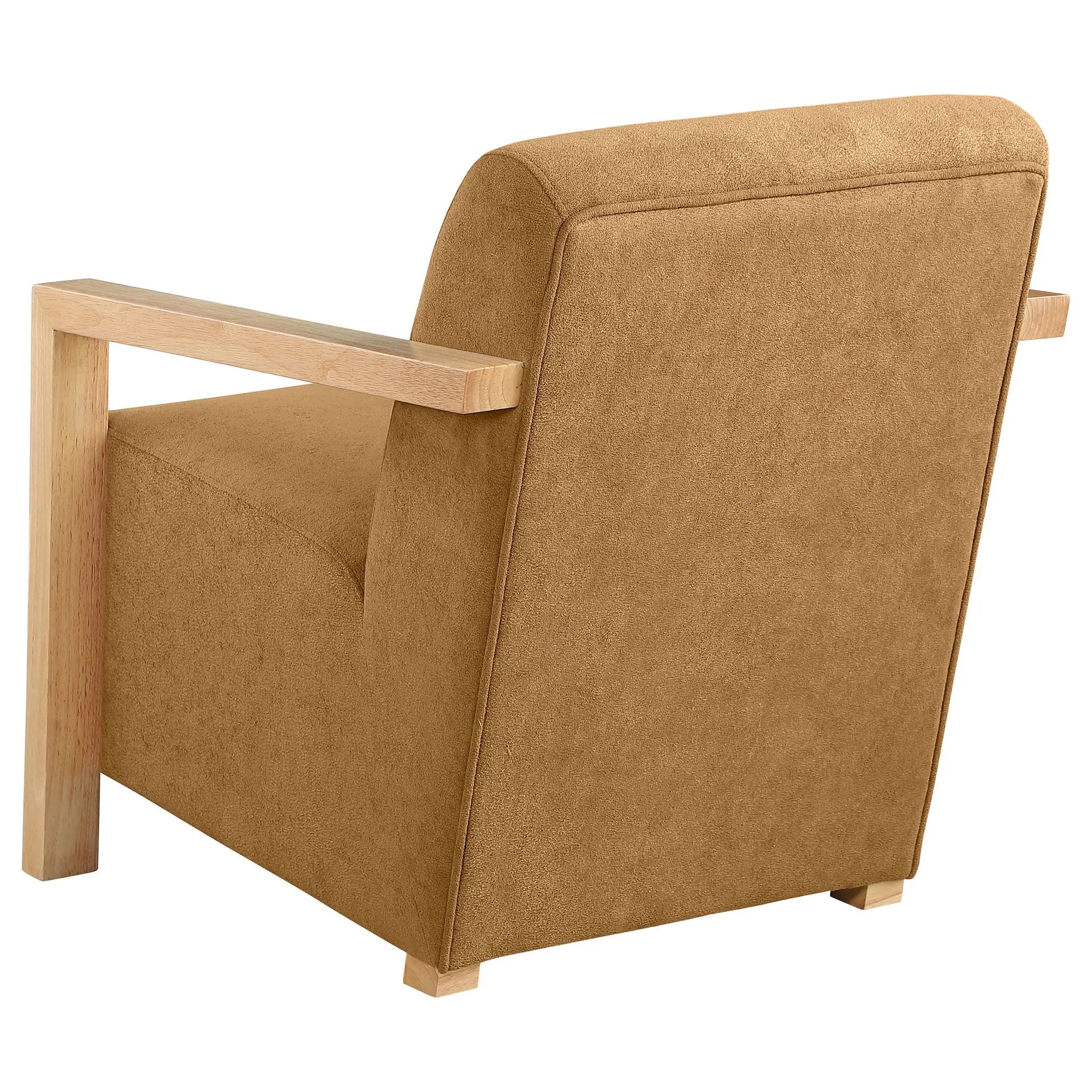 Diego Upholstered Accent Arm Chair with Wood Arms Honey by Unique Piece Furniture