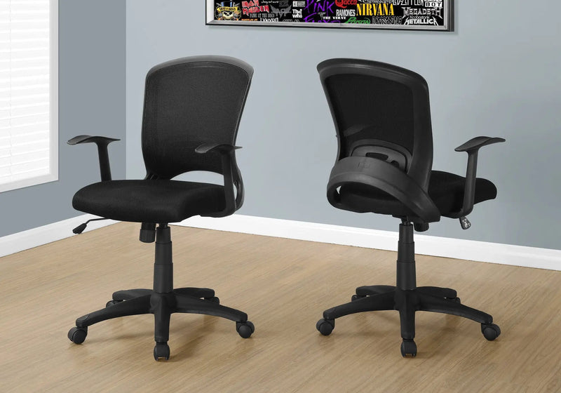 Office Chair, Adjustable Height, Swivel, Ergonomic, Armrests, Mesh - Black by Unique Piece Furniture