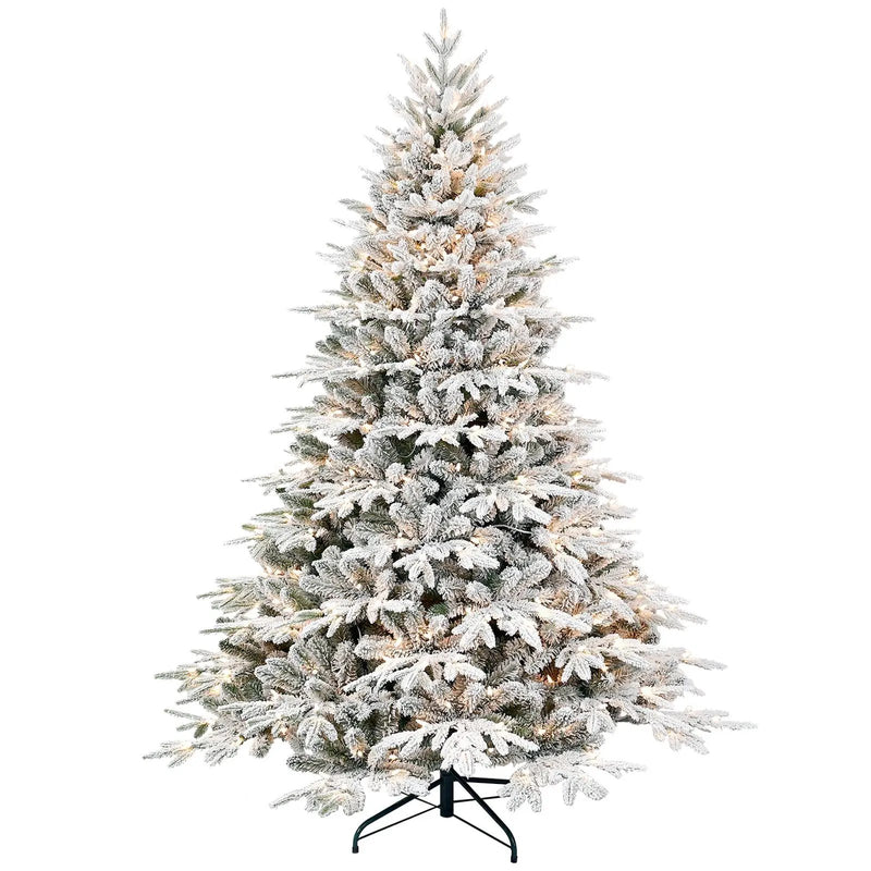 7.5ft Pre-Lit Flocked Artificial Christmas Tree by HouseOfZazla