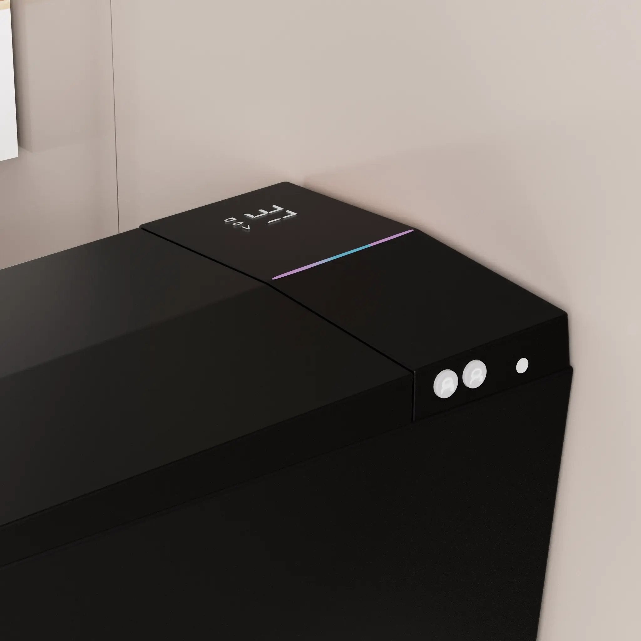 Black Square Smart Toilet with Built-In Tank and Remote Control by HouseOfZazla