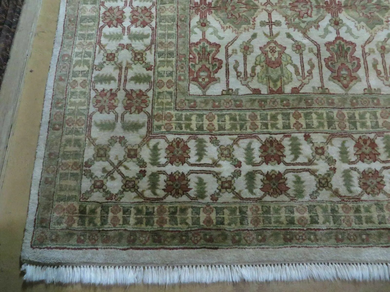8' 5" X 12' Handmade India Agra Floral Oriental Wool Rug Tea Washed Carpet Nice by Jewel Rugs