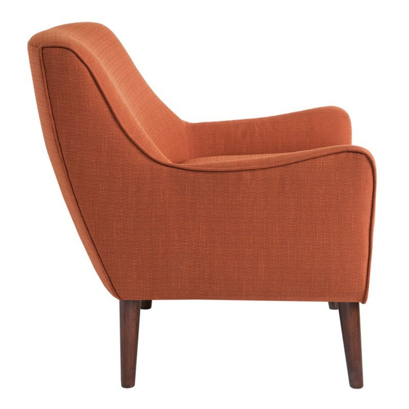 Burnt Orange Accent Chair Upholstered with Solid Wood Legs, photo 7 of 7