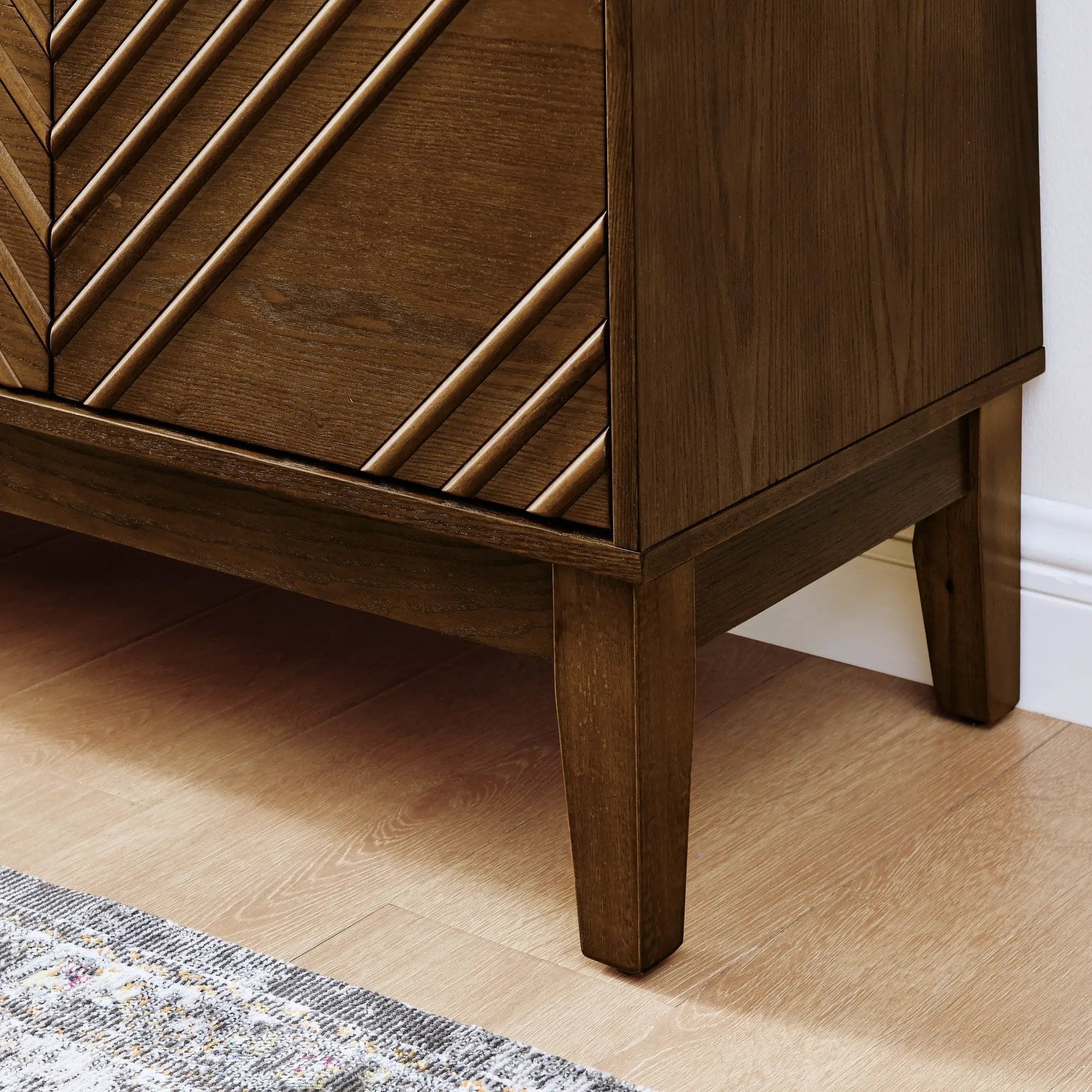 Diamond Fluted Sideboard Storage Cabinet with Adjustable Shelves by HouseOfZazla