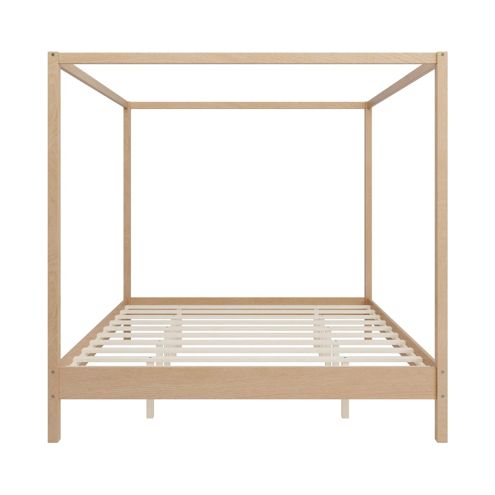 Canopy Bed Frame 4 Poster Platform Bed With Slats Support, No Box Spring Needed