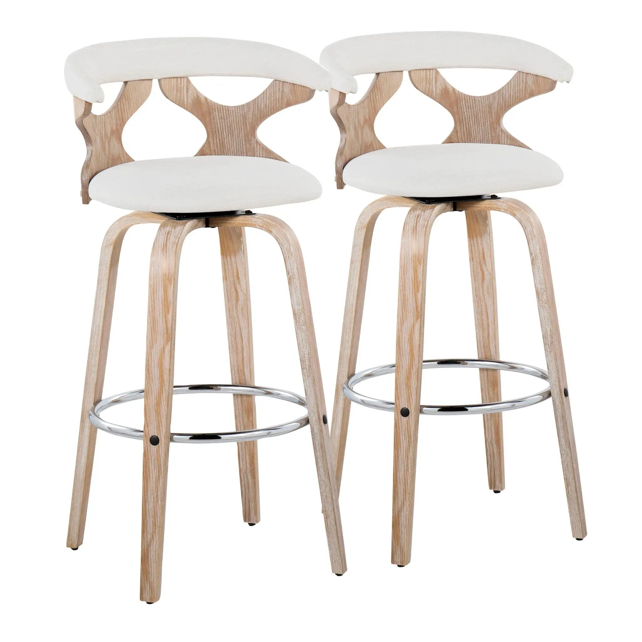Gardenia - Contemporary Fixed Height Barstool With Swivel With Round Footrest (Set of 2) by Unique Piece Furniture