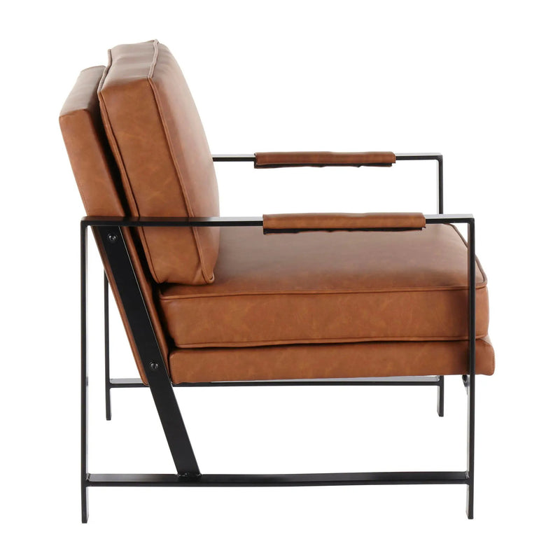 Franklin - Contemporary Arm Chair - Black / Camel by HouseOfZazla