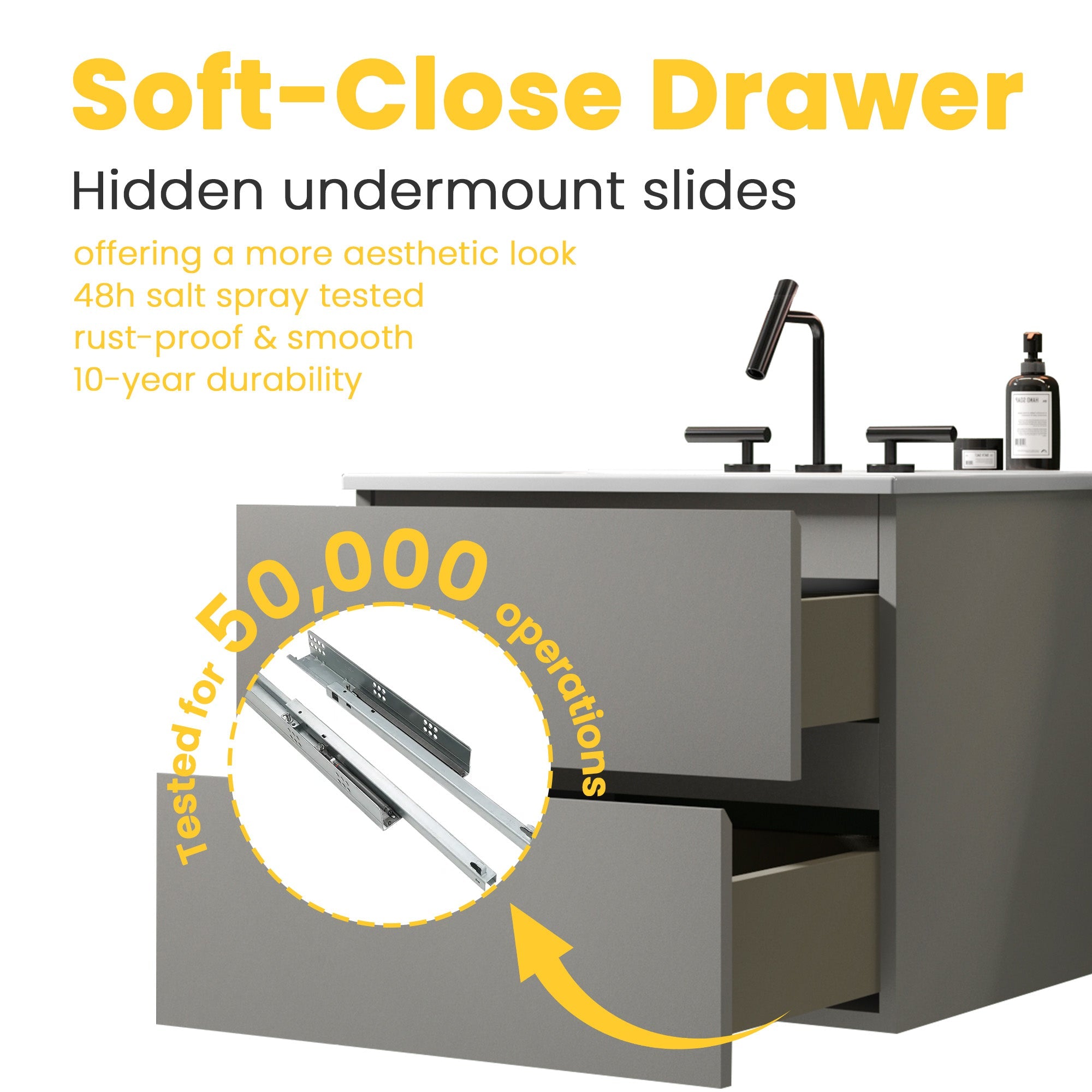 TIA 24" Wall Mount Space Grey Bathroom Vanity by HouseOfZazla