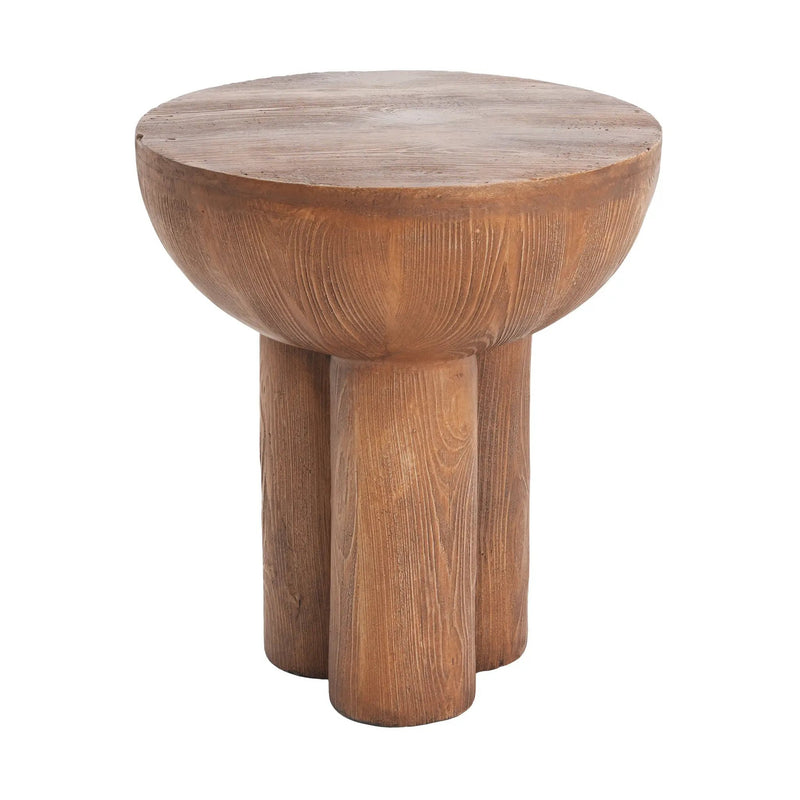 Iris Outdoor Patio Three-Legged Wood-Grain Side Table by HouseOfZazla