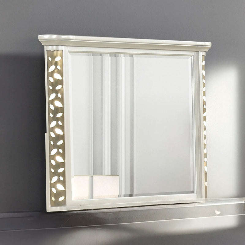 Cinderella - Bedroom Mirror With LED Frame Lighting (Dresser Not Included) - Beige by HouseOfZazla