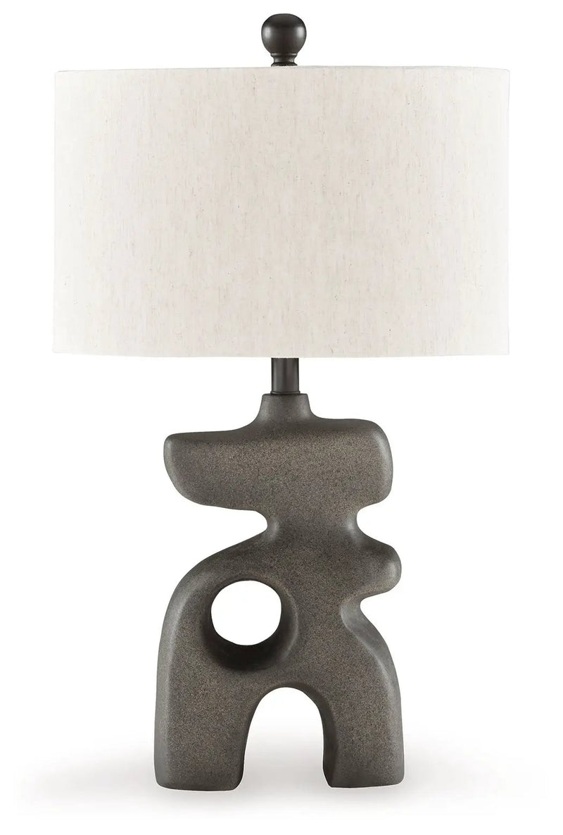 Danacy - Paper Table Lamp - Distressed Black by Unique Piece Furniture