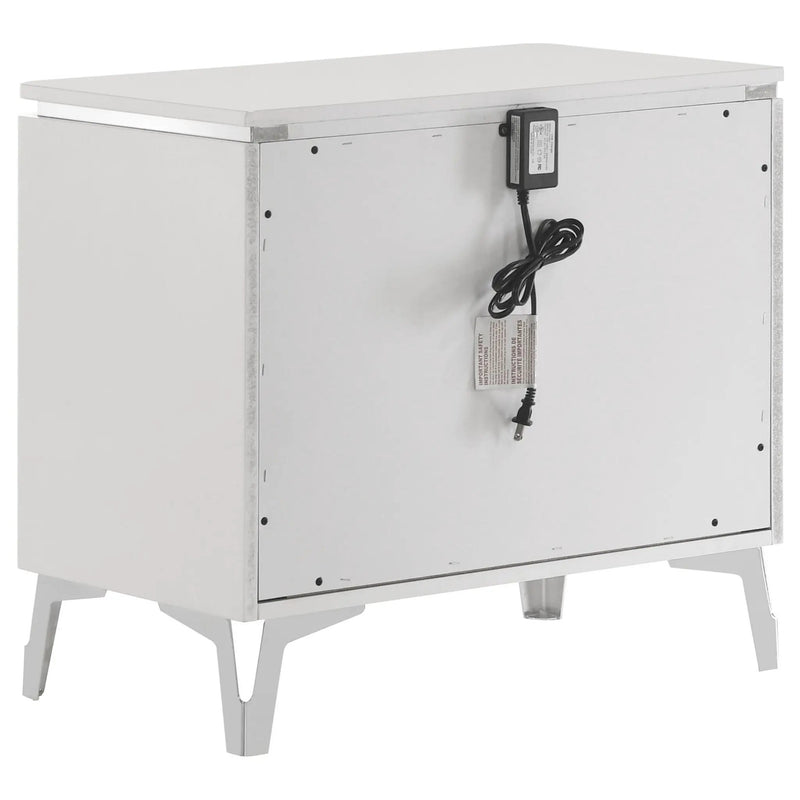 Cassia 2-drawer Nightstand Bedside Table White High Gloss by Unique Piece Furniture