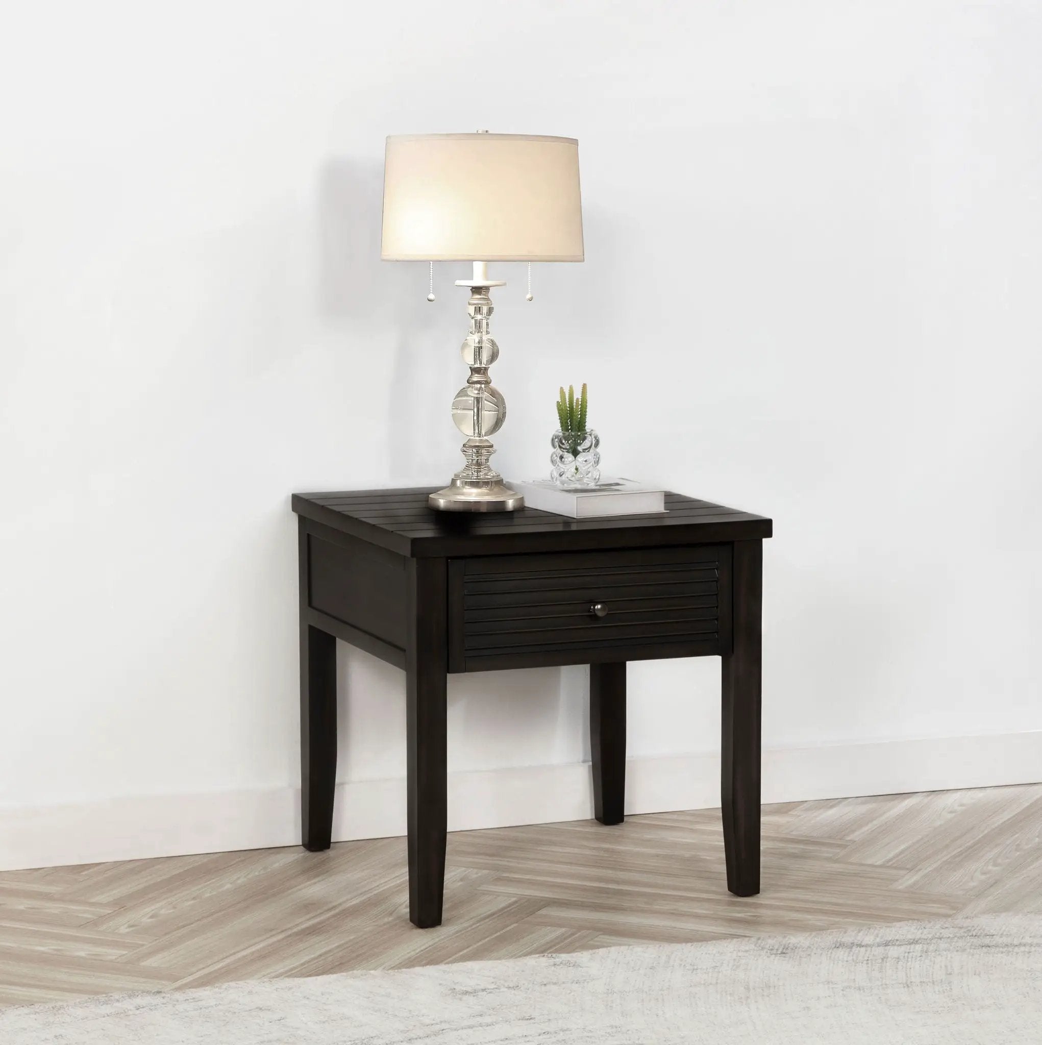Concord 1-drawer Square End Table Distressed Java by Unique Piece Furniture