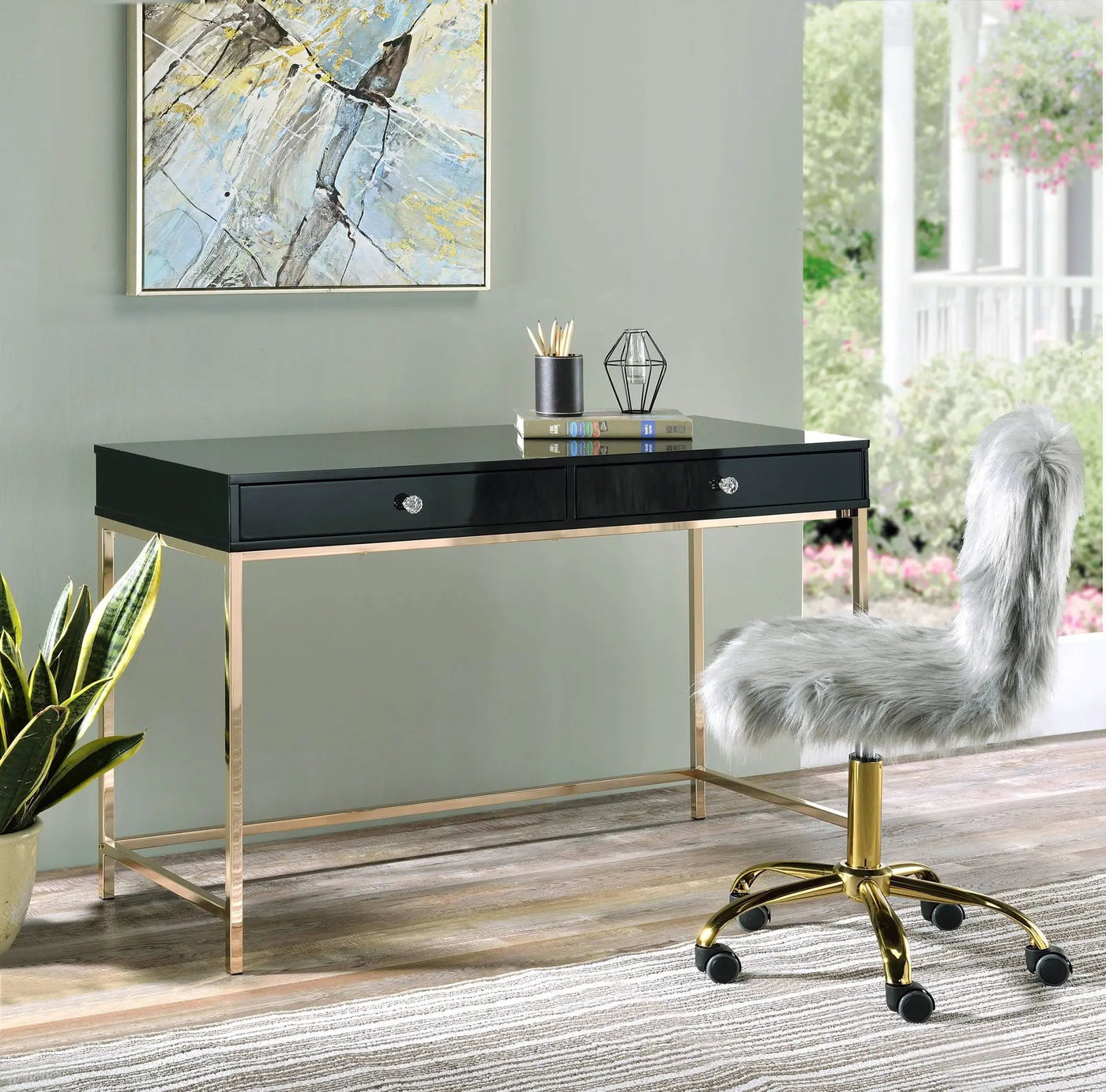 Ottey - High Gloss Writing Desk by HouseOfZazla