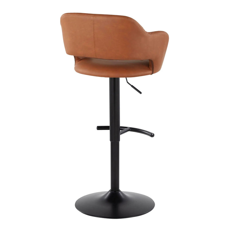 Margarite - Contemporary Adjustable Barstool With Swivel With Rounded T Footrest (Set of 2) by Unique Piece Furniture