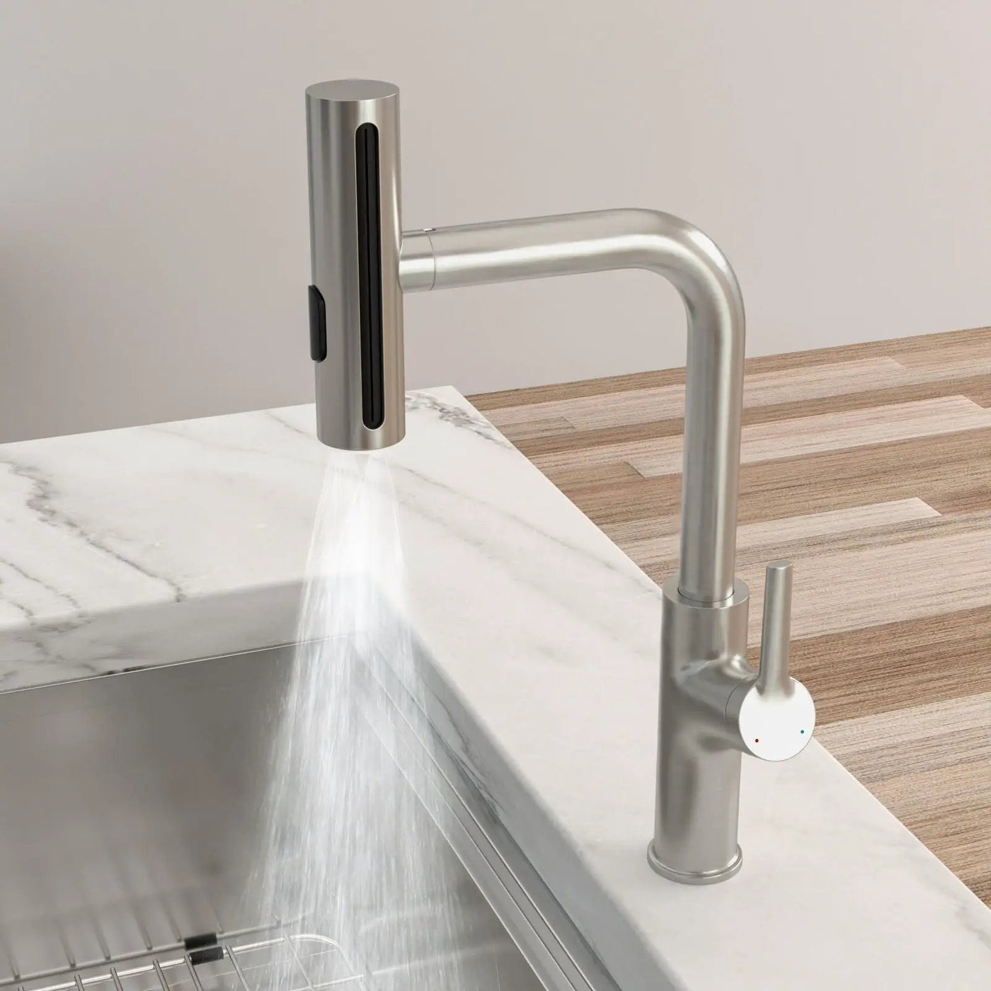 360° Pull Down Kitchen Faucet With 4 Spray Modes by HouseOfZazla