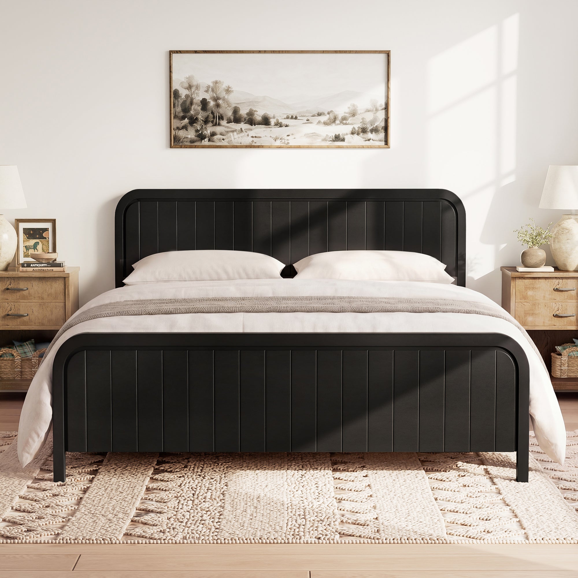 King Bed Frame with Headboard by HouseOfZazla