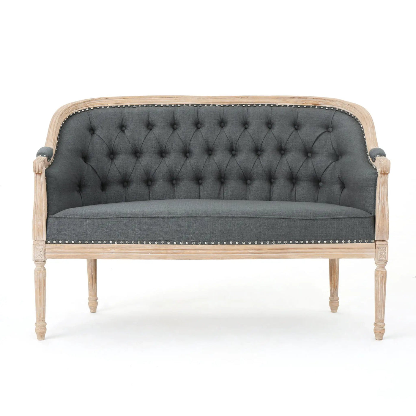 French Country Chesterfield Style Tufted Loveseat by HouseOfZazla
