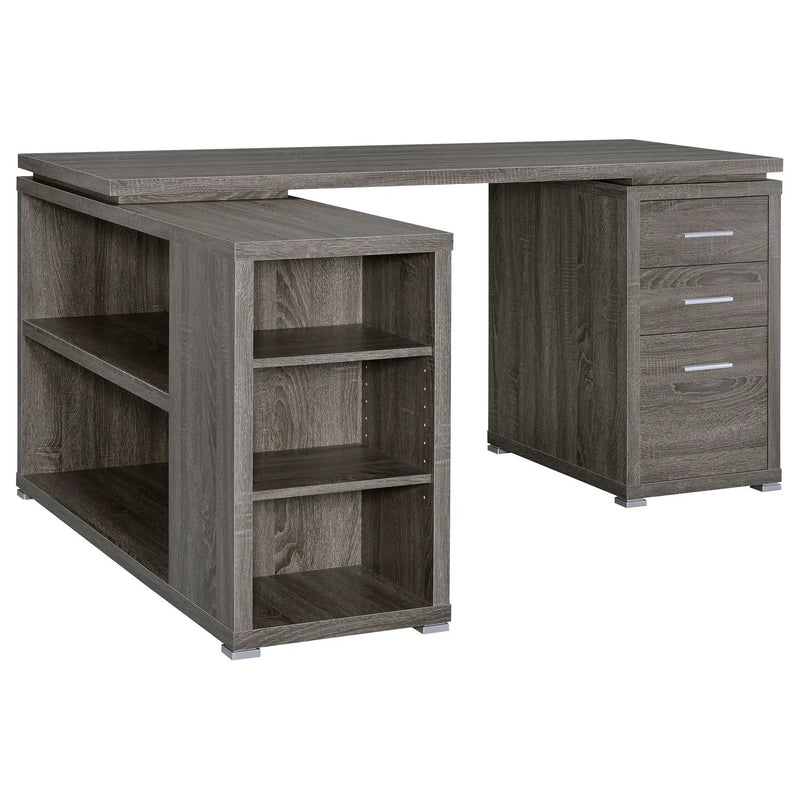 Yvette 60-inch 3-drawer L-Shape Computer Desk Weathered Grey by Unique Piece Furniture