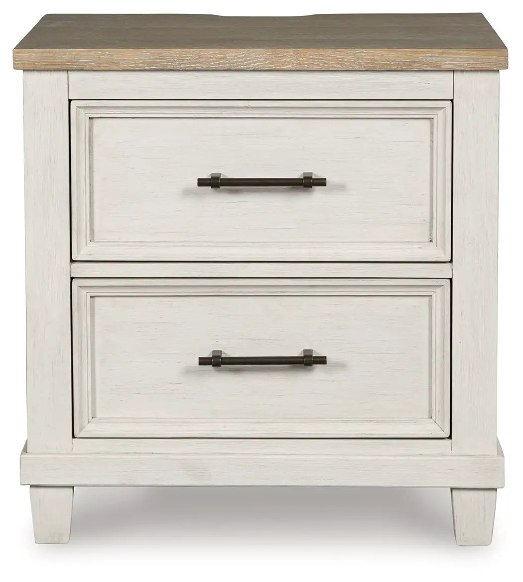 Shaybrock - Two Drawer Night Stand - Antique White / Brown by Unique Piece Furniture