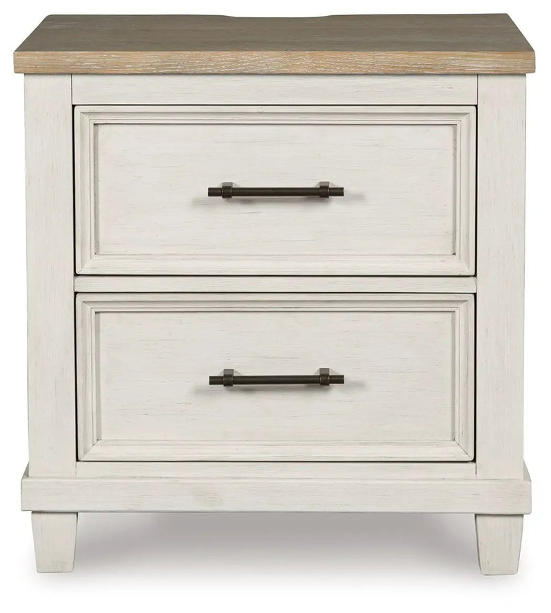 Shaybrock - Two Drawer Night Stand - Antique White / Brown by Unique Piece Furniture